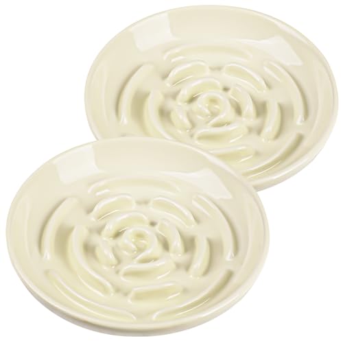 Slow Feeder Cat Bowl Set of 2 (cream)