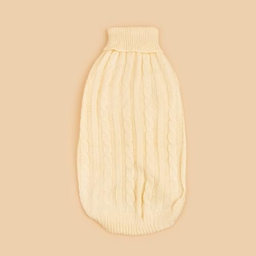 Dog Sweater Soft Warm Turtleneck Knitted Clothes for Small Medium Large Pet (Apricot / X-Small)
