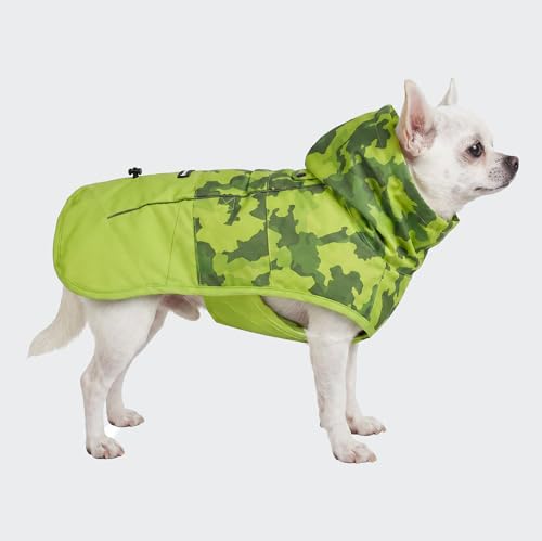 Dog Raincoat Waterproof Rain Jacket w (Camo Lime / Medium)