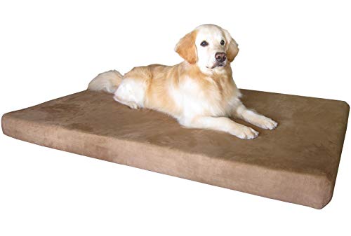 Jumbo Orthopedic Memory Foam Dog Bed for Large Dogs (55X47X4 Inch Jumbo / MicroSuede in Brown)