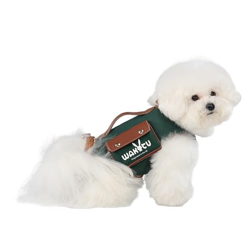 Dog Lift Harness Dog Carrier Sling for Small Dogs & Cats (Medium(8-13 LBS) / 1.0 Green)