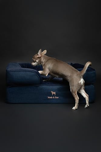 Dog Bed 28x23x11 Inch (Denim - Dark Blue / Medium)