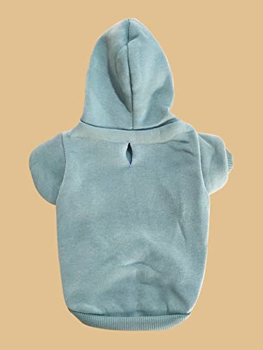 Basic Dog Hoodie Sweatshirt Puppy Sweater Warm Cat Costumes Pet Clothes for Chihuahua Puppy Kitten Small Medium Dogs Cadet Blue Small (Small / Cadet Blue)