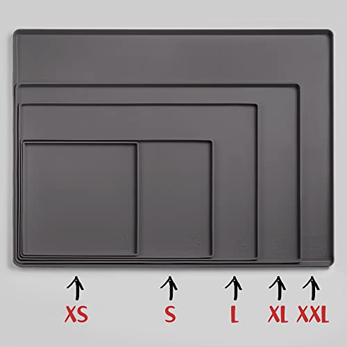 Dog Food Mat Waterproof Dog Bowl Mat for Food and Water (Small: 19" x 12" / Shadow)