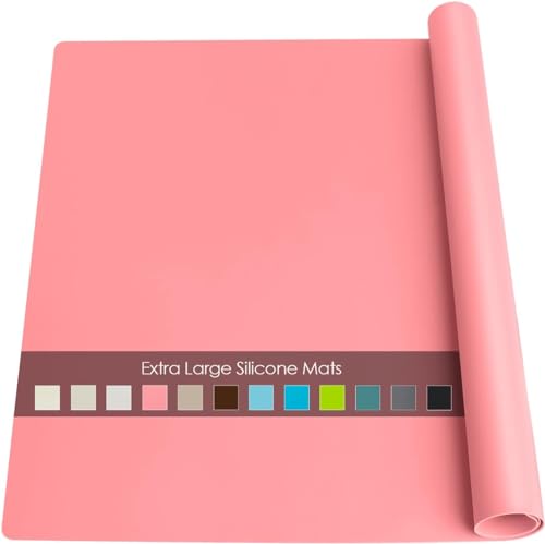 Extra Large Silicone Mats for Kitchen Counter (06-pink / 27.6"L x 15.7"W)