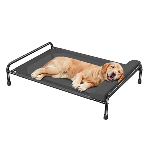 Elevated Dog Bed for Large Dogs (44.5"L x 31"W x 9.25"Th / Black)