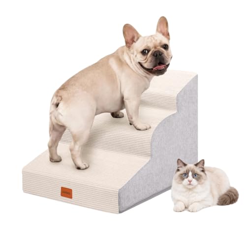 Dog Stairs for Small Dogs (Beige / 15.7x22.4x15.7in)