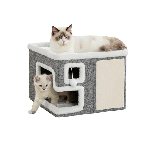Cat Houses for Indoor Cats (Grey / Large)