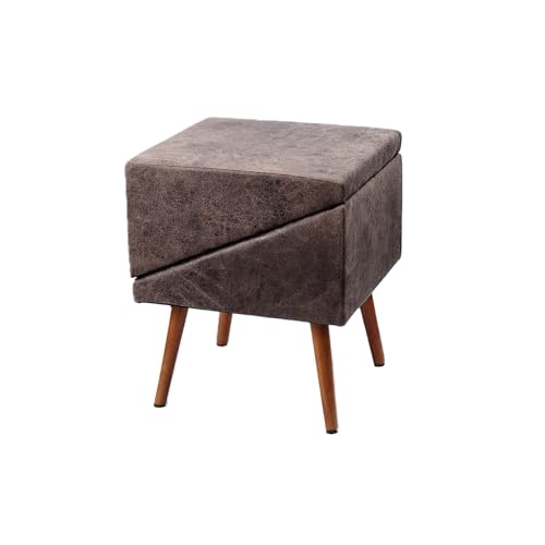 17" 2-in-1 Dog Ottoman Ramp for Couch & Small Dogs (Brown H 17")