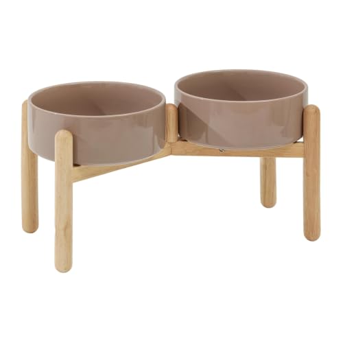 Ceramic Dog Bowls Elevated (Brown Coffee)