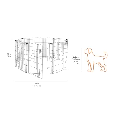 Portable Foldable Octagonal Metal Exercise Dog Playpen (Single Door)
