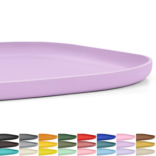 Waterproof Silicone Pet Food Mat with Raised Edge for Dog & Cat (Lavender / 12"L x 12"W)