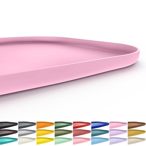 Waterproof Silicone Pet Food Mat with Raised Edge for Dog & Cat (Pink / 24"L x 16"W)