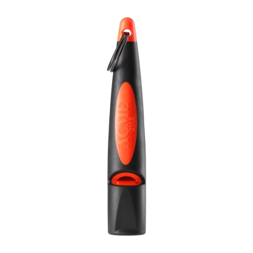 Alpha 211.5 Professional Dog Training Whistle with Enhanced Ergonomic Grip. BPA (Black on Day Glow Orange)