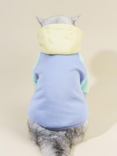 Basic Dog Hoodie Sweatshirt Puppy Sweater Warm Cat Costumes Pet Clothes for Chihuahua Puppy Kitten Small Medium Dogs Yellow and Blue X (X-Large / Yellow and Blue)