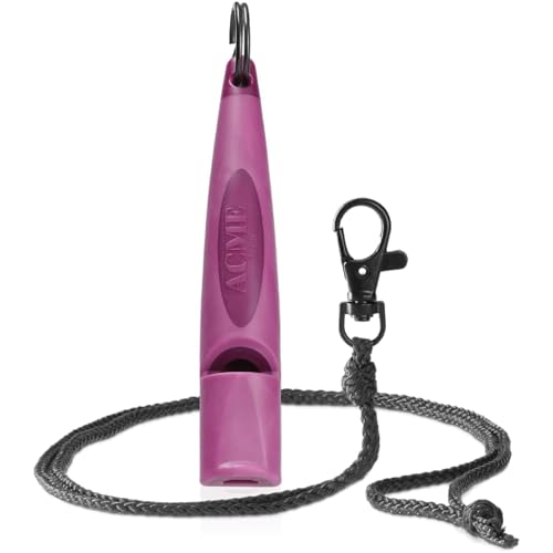 Alpha 210.5 Professional Dog Training Whistle with Lanyard. Enhanced Ergonomic Grip. BPA (Purple/Black)
