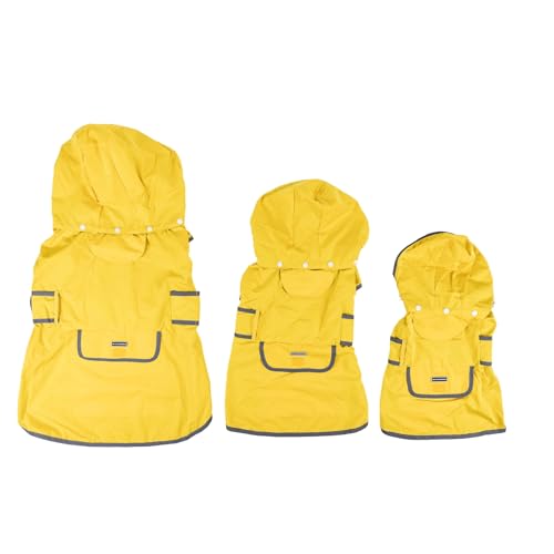 Dog Jacket Waterproof Raincoat with Breathable Interior (Large / Yellow)