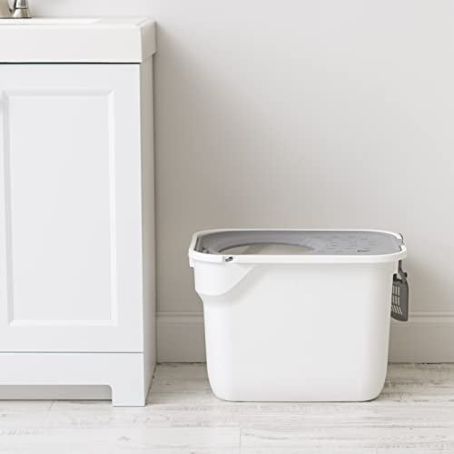 Large Top Entry Cat Litter Box (Top Entry / White)