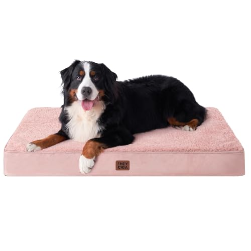 Orthopedic Dog Bed Large with Removable Washable Cover (50*36*4 inches / Pink)