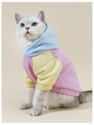 Basic Dog Hoodie Sweatshirt Puppy Sweater Warm Cat Costumes Pet Clothes for Chihuahua Puppy Kitten Small Medium Dogs Pink Small (Small / Pink)