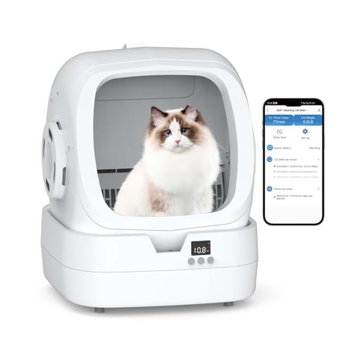 Automatic Cat Litter Box Self Cleaning (White)
