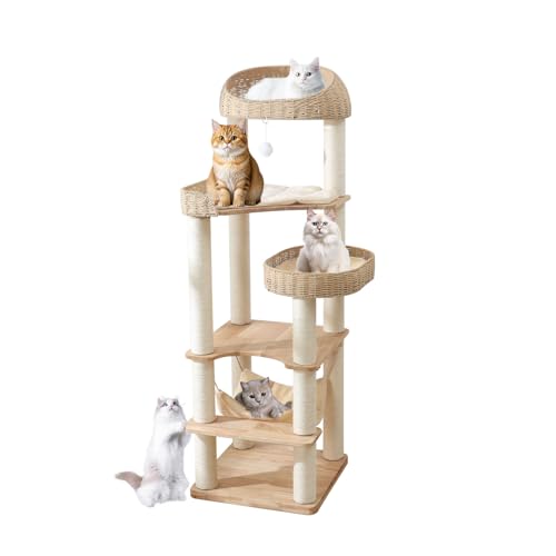 Wooden Cat Tree for Indoor Cats