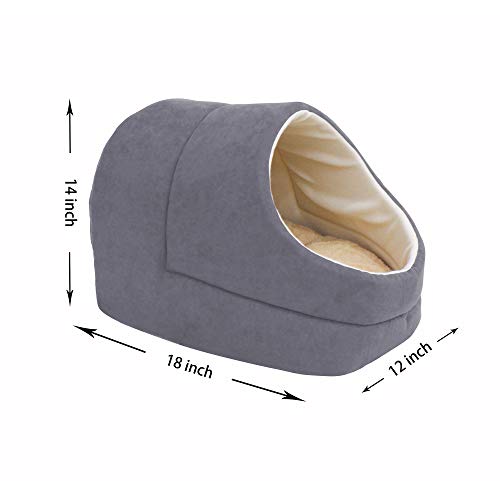 Self Warming Burrow Cat Bed (Grey-2)