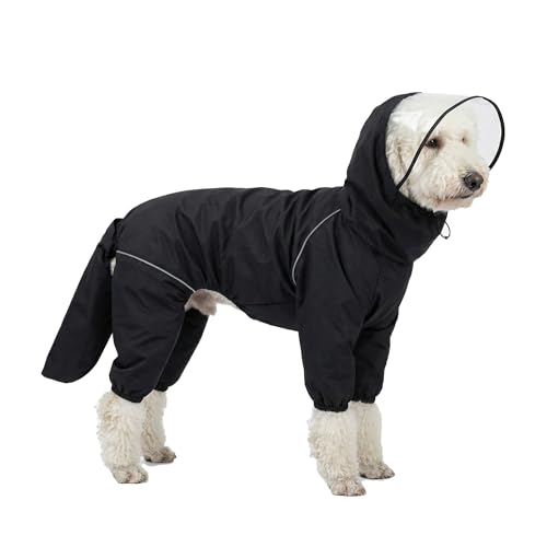 Dog Raincoat for Medium Large Dogs (Black for Boy / Large)