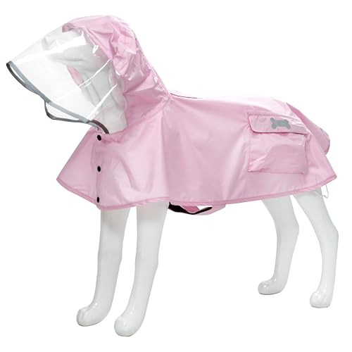 Waterproof Dog Raincoat (Light Pink / Medium)