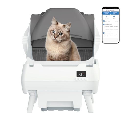Automatic Cat Litter Box Self Cleaning (White)