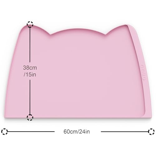 Large Dog Food Mat (24"L x 15"W / Pink)