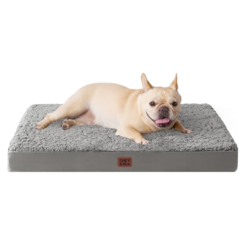 Orthopedic Dog Bed Medium with Removable Washable Cover (30*20*3.5 inches / Light Grey)