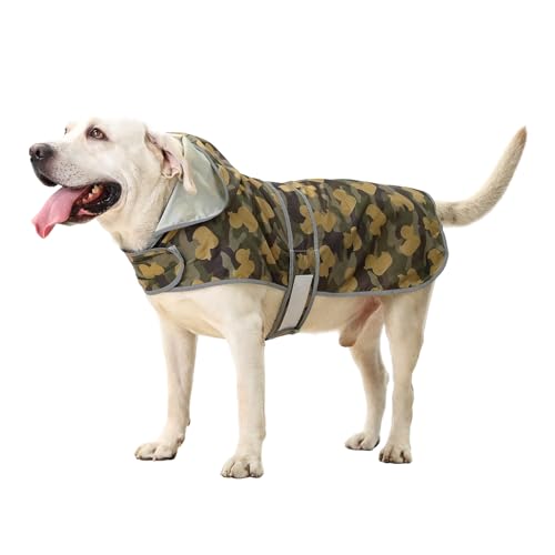 Dog Raincoat Waterproof Dog Rain Jacket with Hood (Camo Ducks / XX-Large)