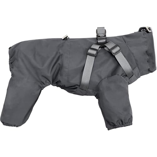 Waterproof Dog Raincoat (L Back Length 16.1" / Dark Gray)