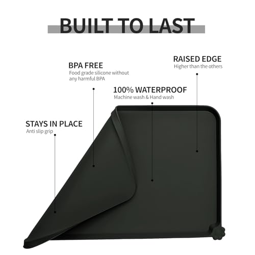 Silicone Pet Feeding Mat (Charcoal / 18.5" x 11.5")
