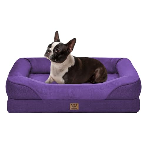 Orthopedic Waterproof Dog Bed for Medium and Large Dogs (Deep Purple / 36"L x 27"W x 7"Th)