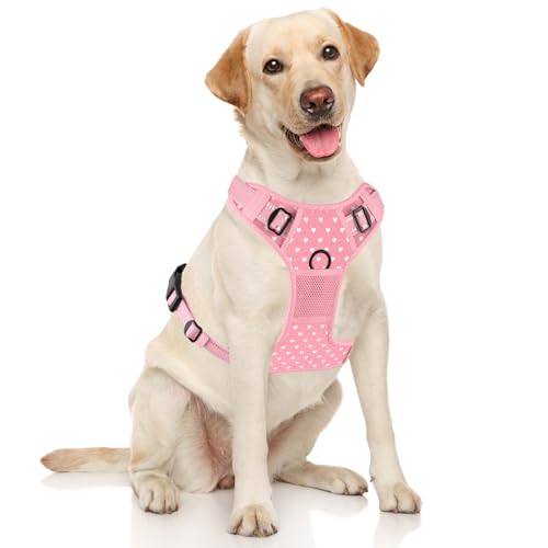 No Pull Dog Harness (Pink Hearts / Large)