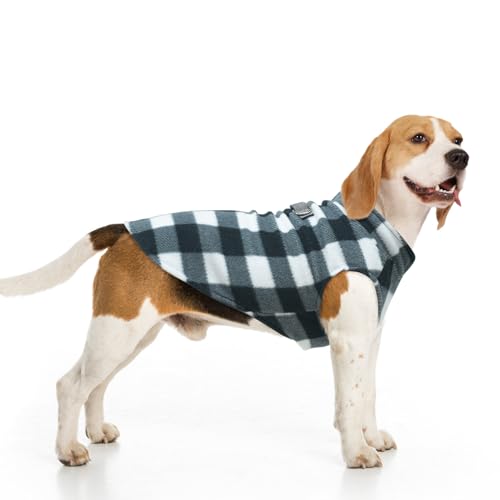 Dog Fleece Vest Sweater Winter Jacket for Small Medium Dogs (X-Large / WHITE BUFFALO PLAID)