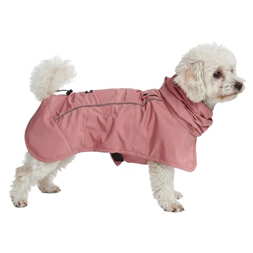 Dog Raincoat Waterproof Rain Jacket w (Sea Pink / Small)