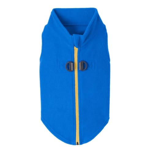 Zip Up Fleece Dog Sweater (Small chest (~13.5") / Blue)