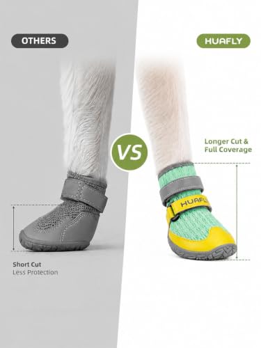 Dog Shoes Anti (Green-breathable-4pcs / Size 1（Width 1.57 inch）for 3.3-12.1 lbs)