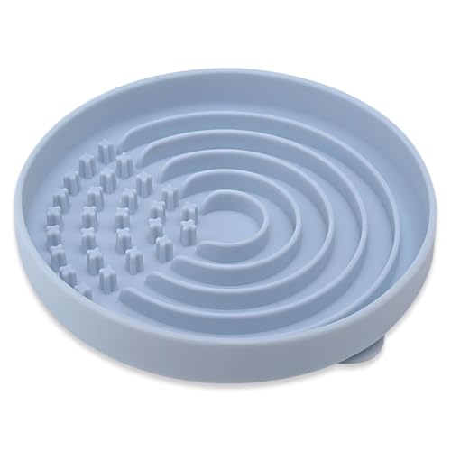 Slow Feeder Dog Bowls (7.5" x 1.3" / Dot Blue)