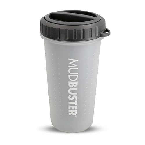 Lidded MudBuster Large Dog Paw Cleaner (Light Gray / Large with Lid)