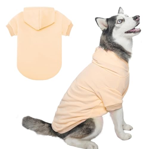 Dog Hoodie for Large Dogs (#2 Beige(Plain) / X-Large (All Breed Sizes))