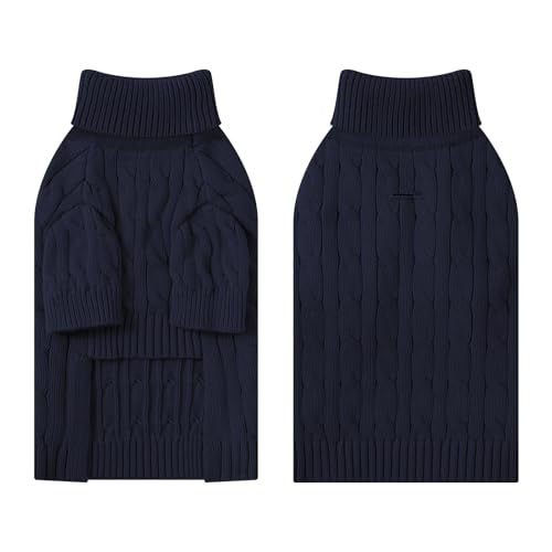 Small Dog Thermal Pullover Sweater (Navy(Order One Size Up) / Large)