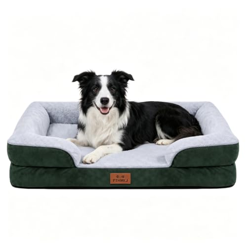 Orthopedic Dog Beds Large Sized Dog (Green / 36.0" L x 27.0" W x 6.7" Th)