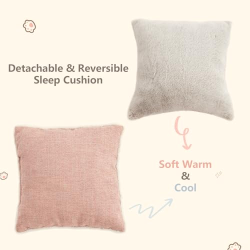 Cat Bed for Indoor Cats (Pink / M(15 x 15 x 15 Inch))