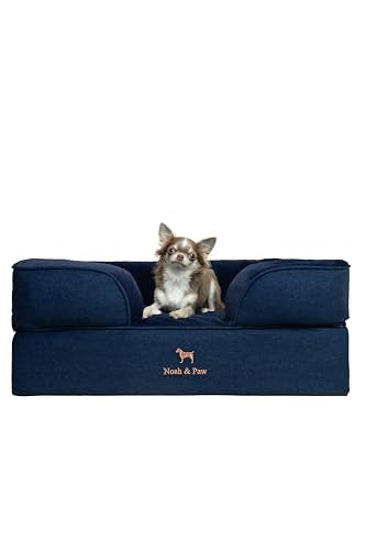 Dog Bed 28x23x11 Inch (Denim - Dark Blue / Medium)