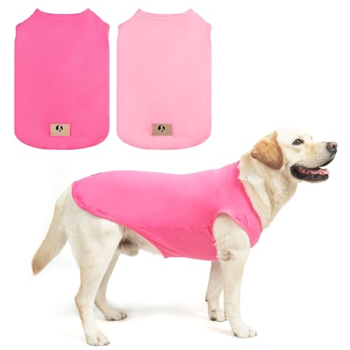 Girl Dog Clothes for Large Dogs (Pink & Rose / X-Large(Chest 26", Back 19"))