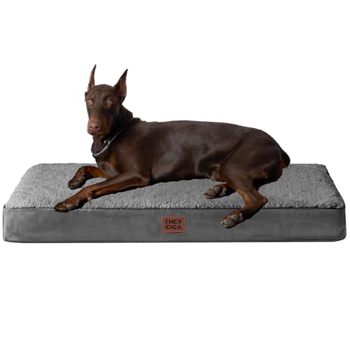 Orthopedic Dog Bed Large with Removable Washable Cover (47*29*3.5 inches / Grey)
